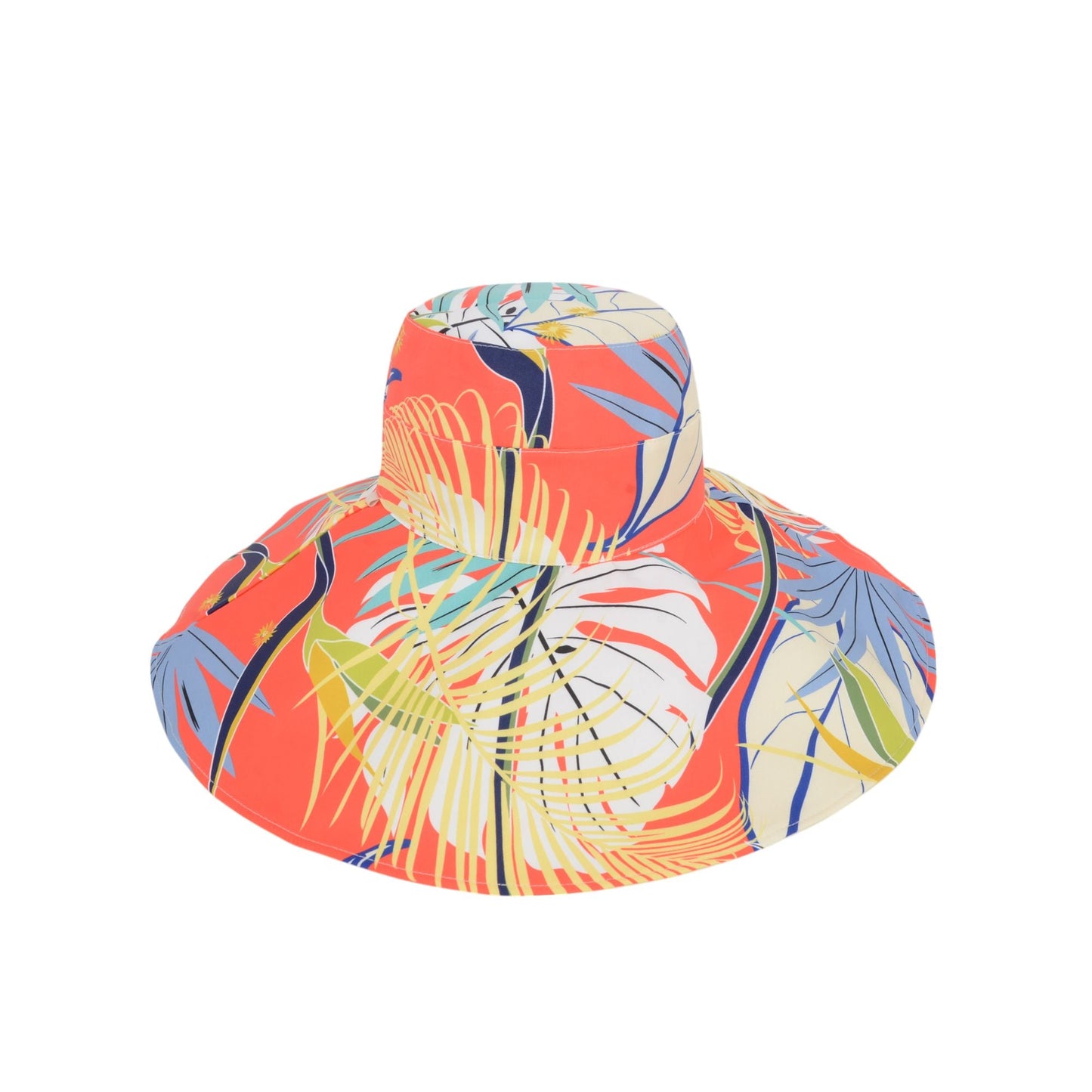 Anna-Kaci Wide Brim Floppy Sun Hat with Colorful Printed Underside UV Protection Lightweight Foldable Design for Outdoor Use