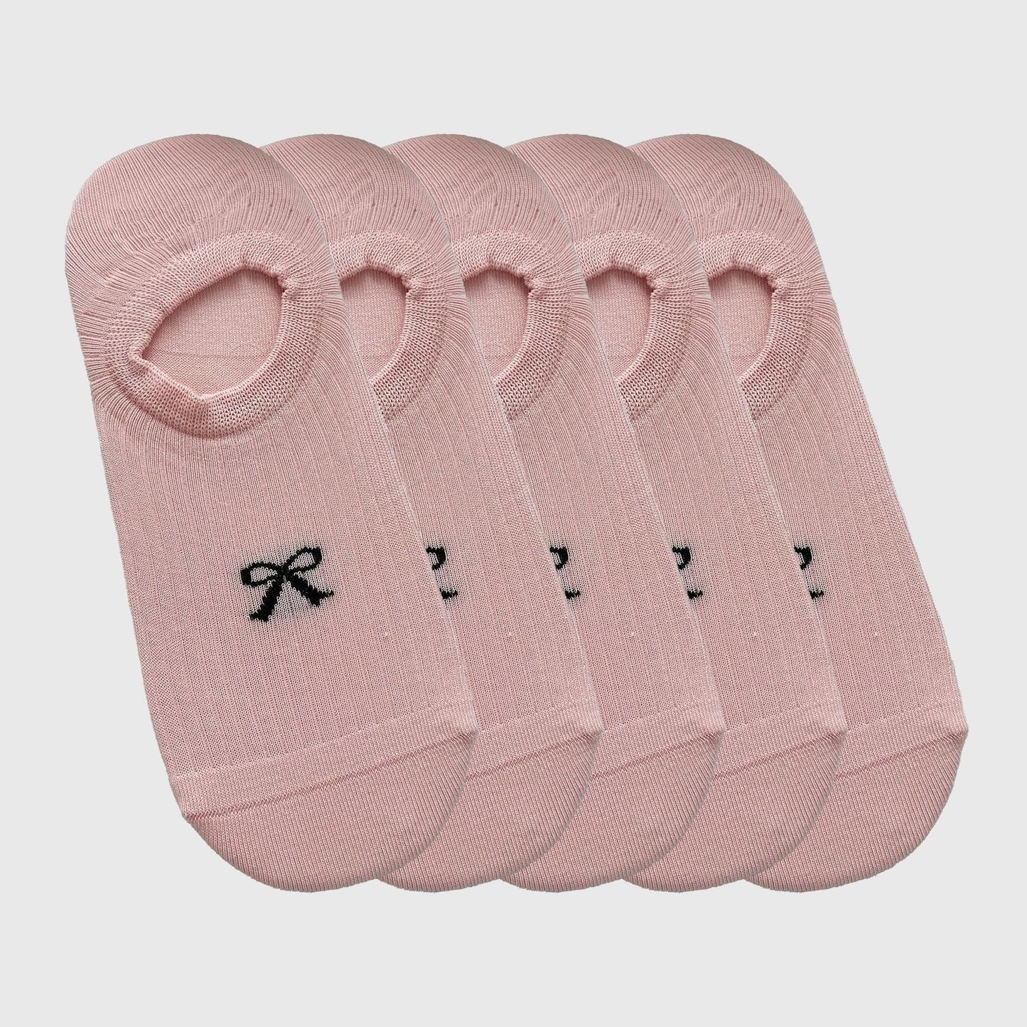 Anna-Kaci Women's No-Show Liner Socks with Bow Accent 5Pk