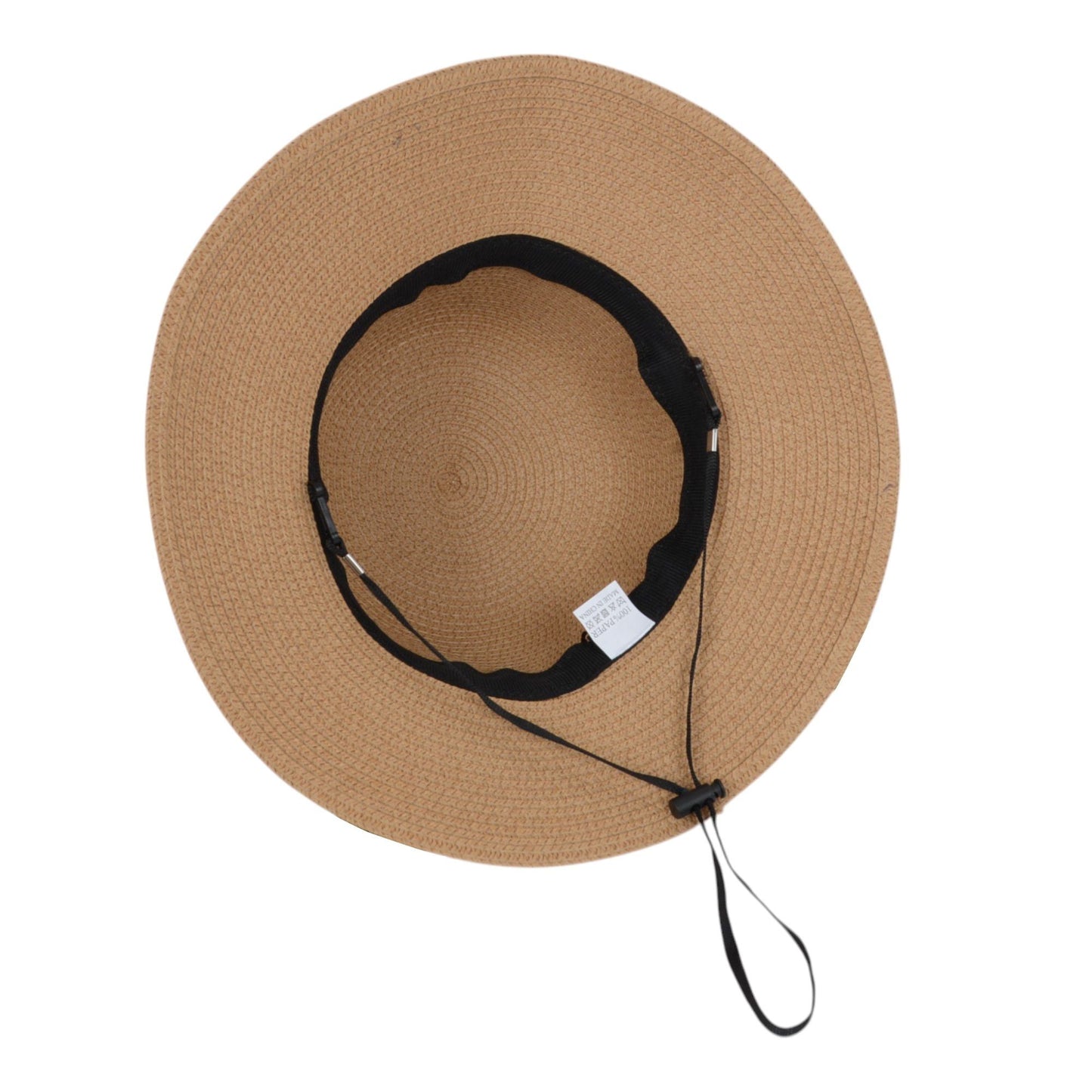 Anna-Kaci Wide Brim Straw Sun Hat with Black Ribbon Bow Adjustable Chin Strap Inner Sweatband for Outdoor and Travel Use