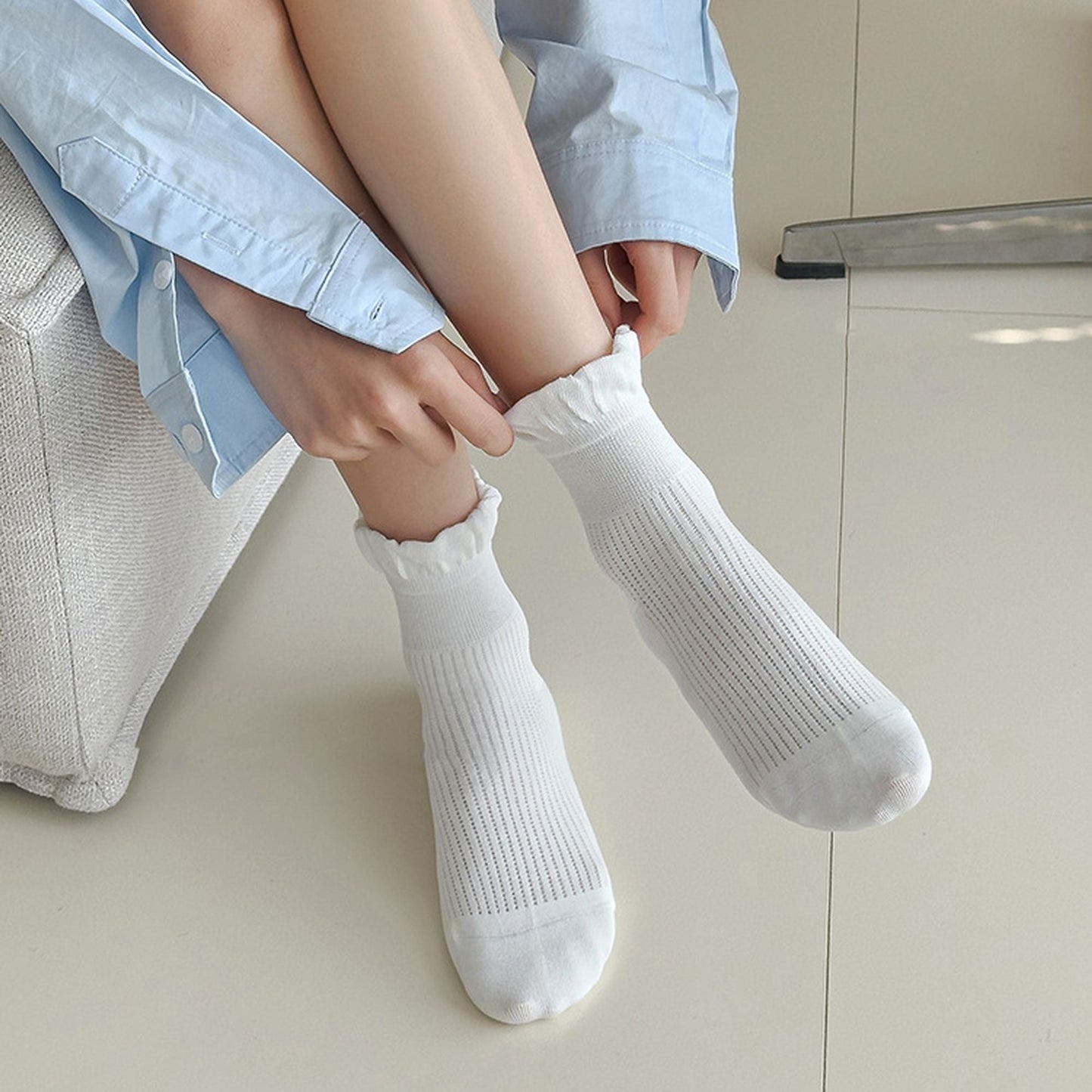 Anna-Kaci Adorable Women's Ruffle - Cuff Ankle Socks 6Pk