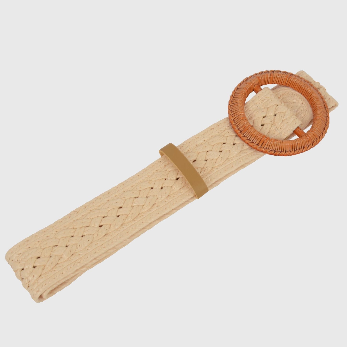 Anna-Kaci Bohemian - Style Woven Belt with Round Plastic Buckle