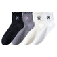 Anna-Kaci Women's 4-Pair Pack Sheer Ribbed Ankle Socks with Ruffled Trim and Embroidered Bow Detail in Multiple Color Combinations