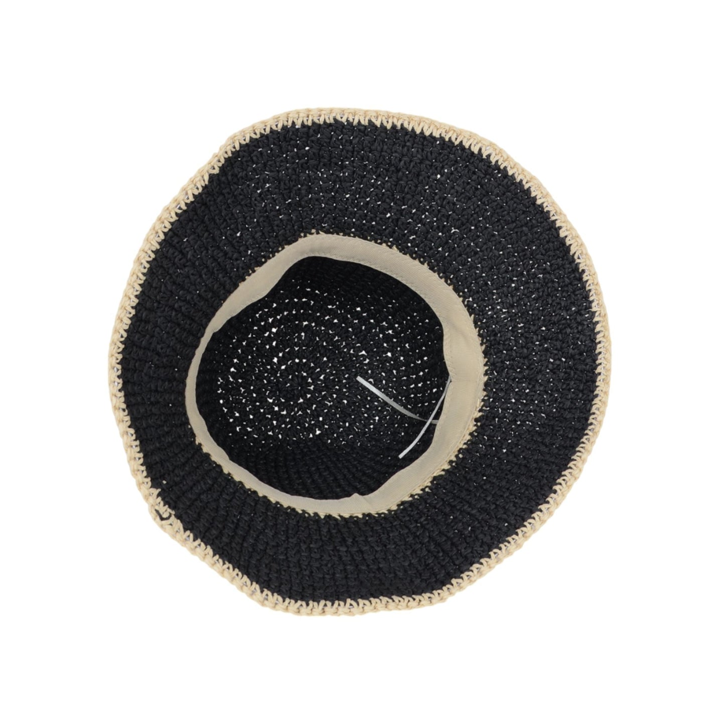 Anna-Kaci Packable Crochet Straw Bucket Hat with Two-Tone Design Lightweight Summer Sun Hat for Beach Travel Hiking Outdoor Use