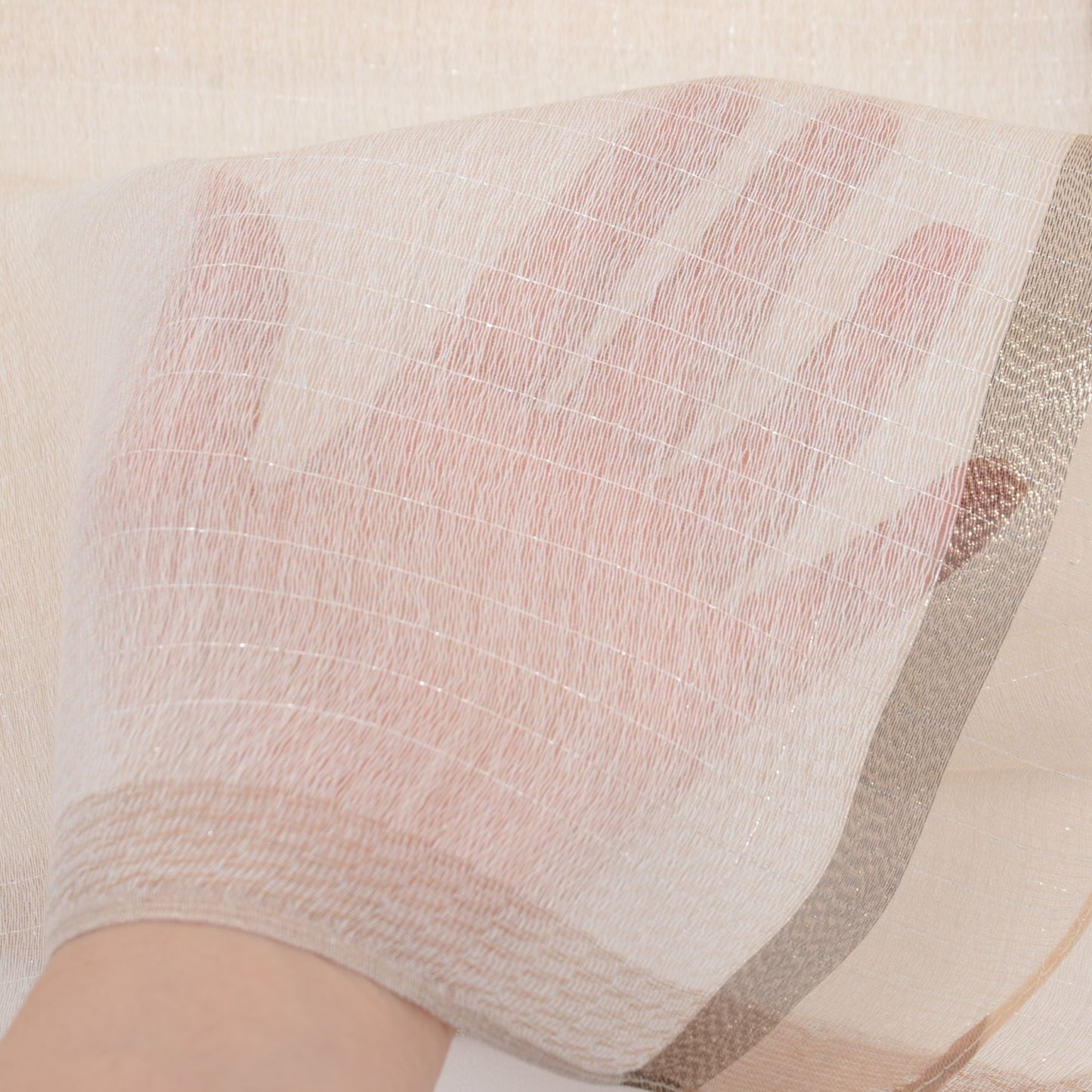 Anna-Kaci Women's Lightweight Sheer Scarf with Subtle Metallic Thread Detail Elegant Long Wrap Accessory