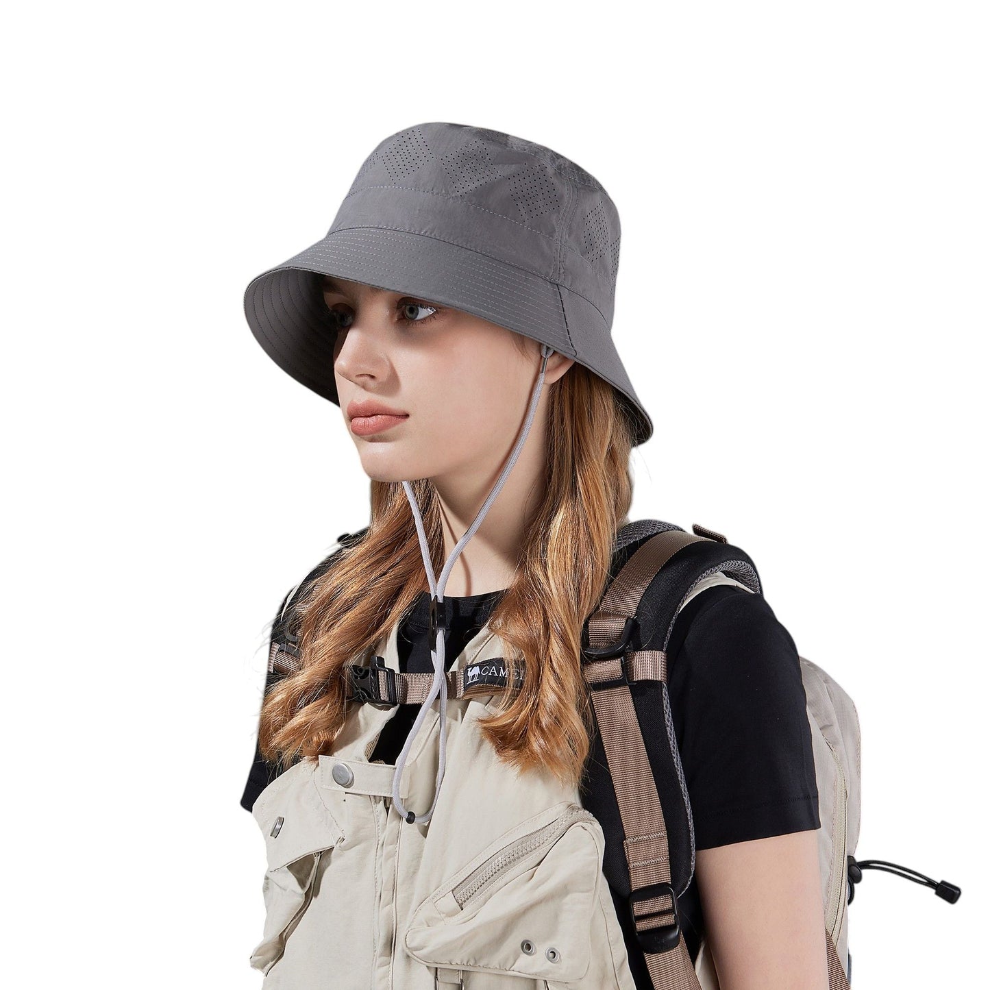 Anna-Kaci Lightweight Packable Bucket Hat with Ventilated Crown Chin Strap and Adjustable Fit for Travel Hiking and Outdoor Use