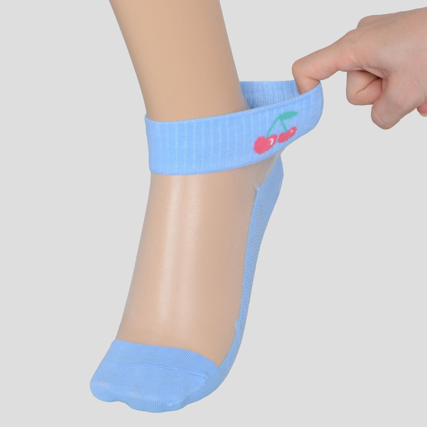 Anna-Kaci Women's Thin Semitransparent No - Show Socks 5pk Non-slip and Sweat-absorbent