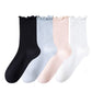 Anna-Kaci Women's 4-Pair Pack Soft Ribbed Ankle Socks with Ruffled Edge Trim Lightweight Knit Design in Multiple Color Combinations