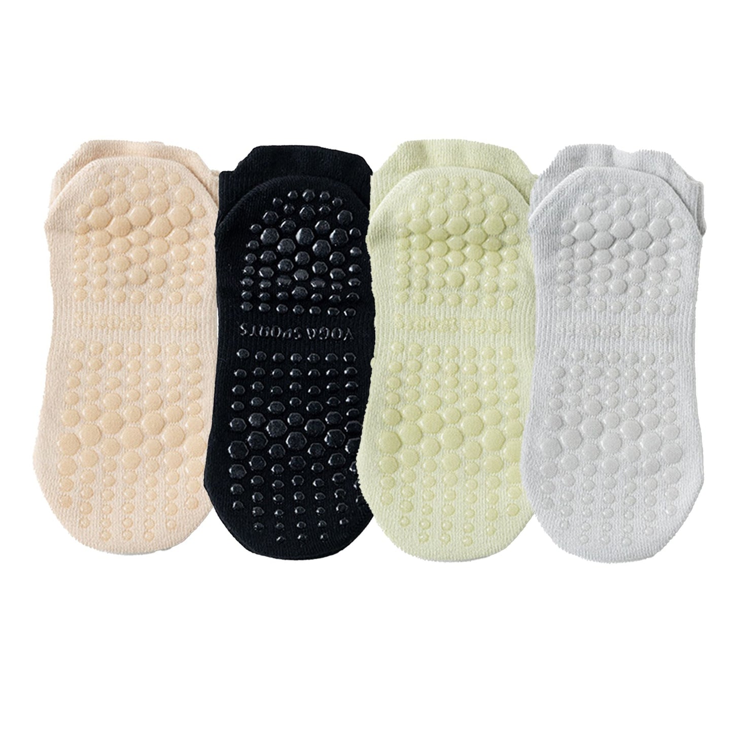 Anna-Kaci 4-Pack Women's Mesh Top Non-Slip Yoga Socks with Full Sole Grips and Breathable Lightweight Fabric