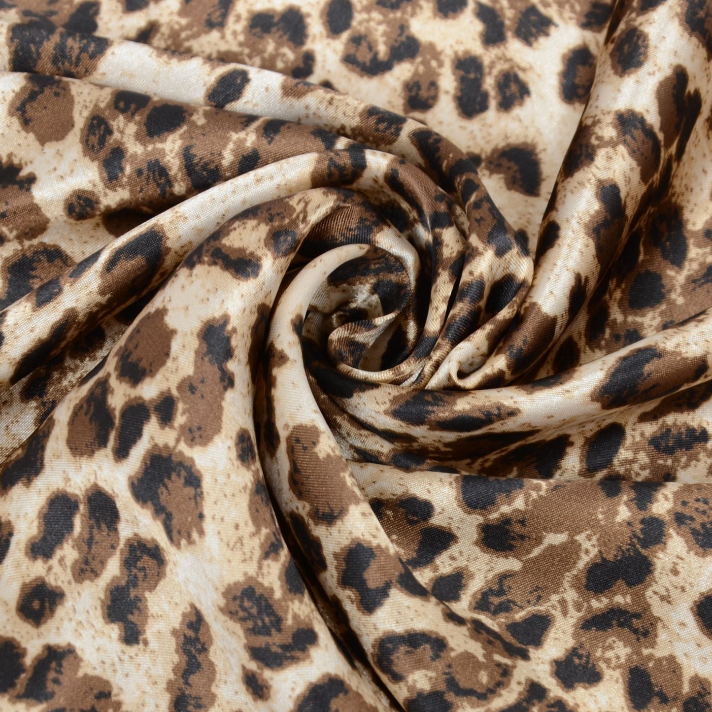 Anna-Kaci Women's Leopard Print Square Scarf with Contrast Border Satin Feel Lightweight Neck Accessory