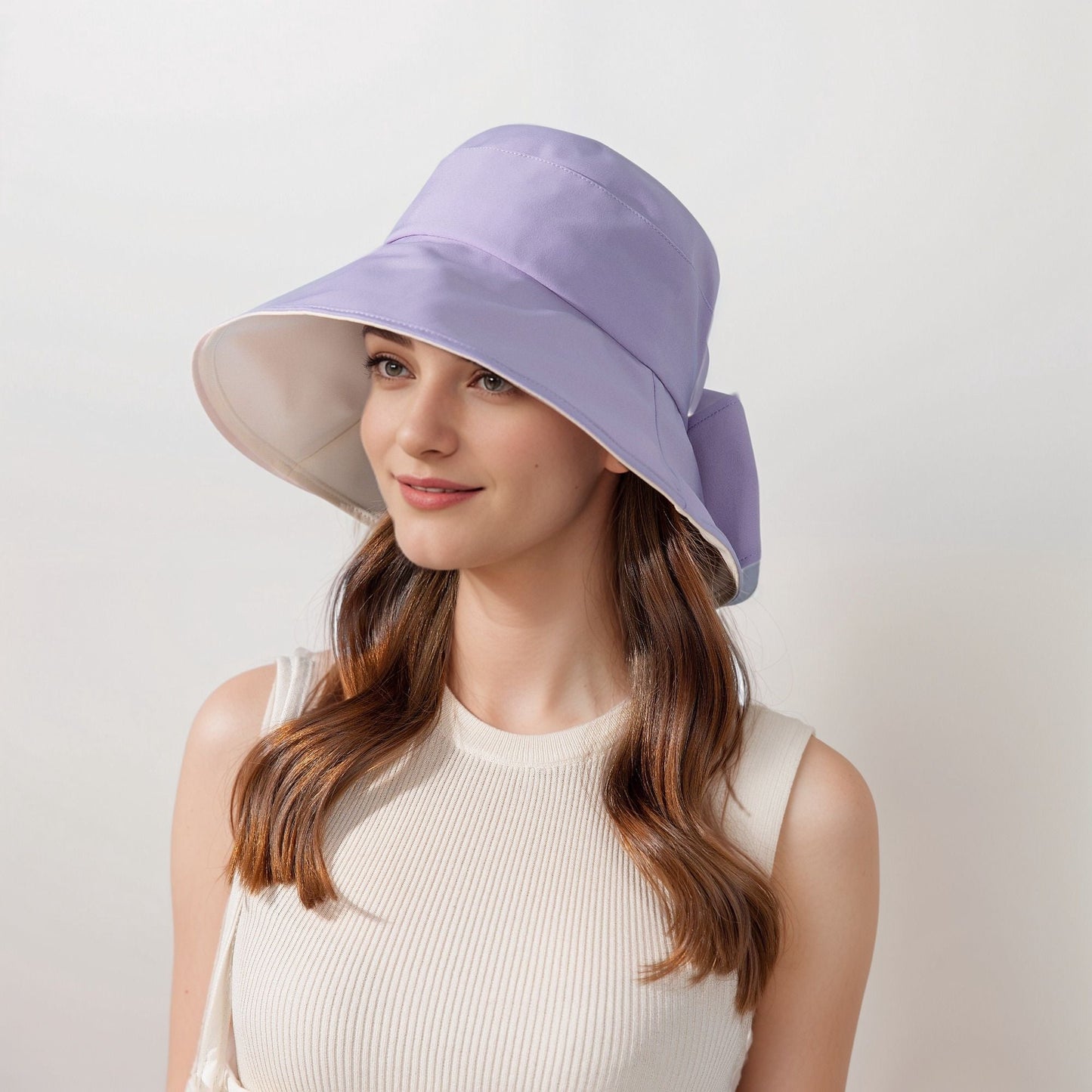 Anna-Kaci Wide Brim Bucket Hat Back Bow Detail for Sun Protection and Stylish Summer Looks