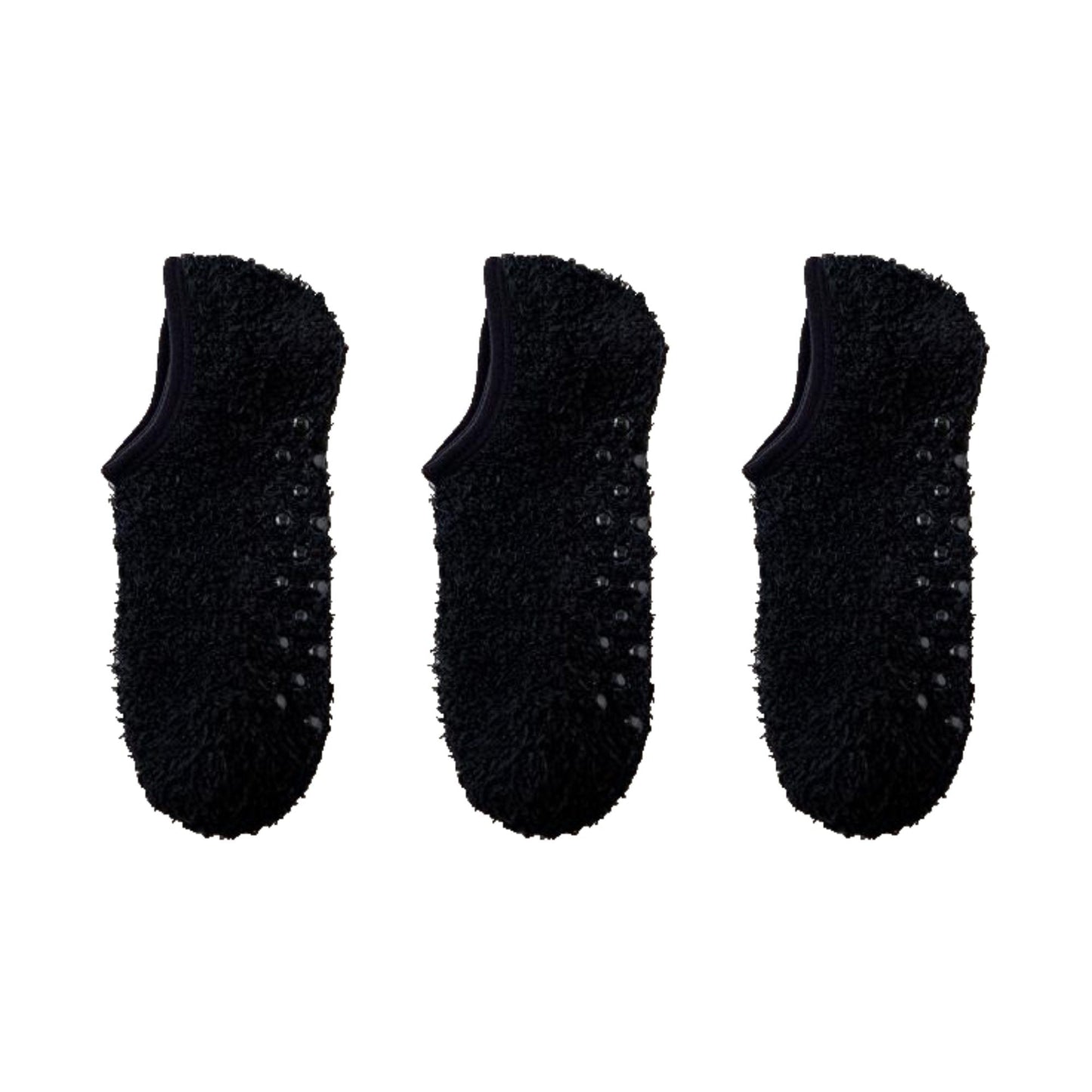 Anna-Kaci Women's 3-Pack Fuzzy Grip Socks Low Cut Non-Slip Soft Lounge Slipper Socks