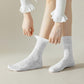 Anna-Kaci Lace Ankle Socks with Ruffle Cuff 6pk