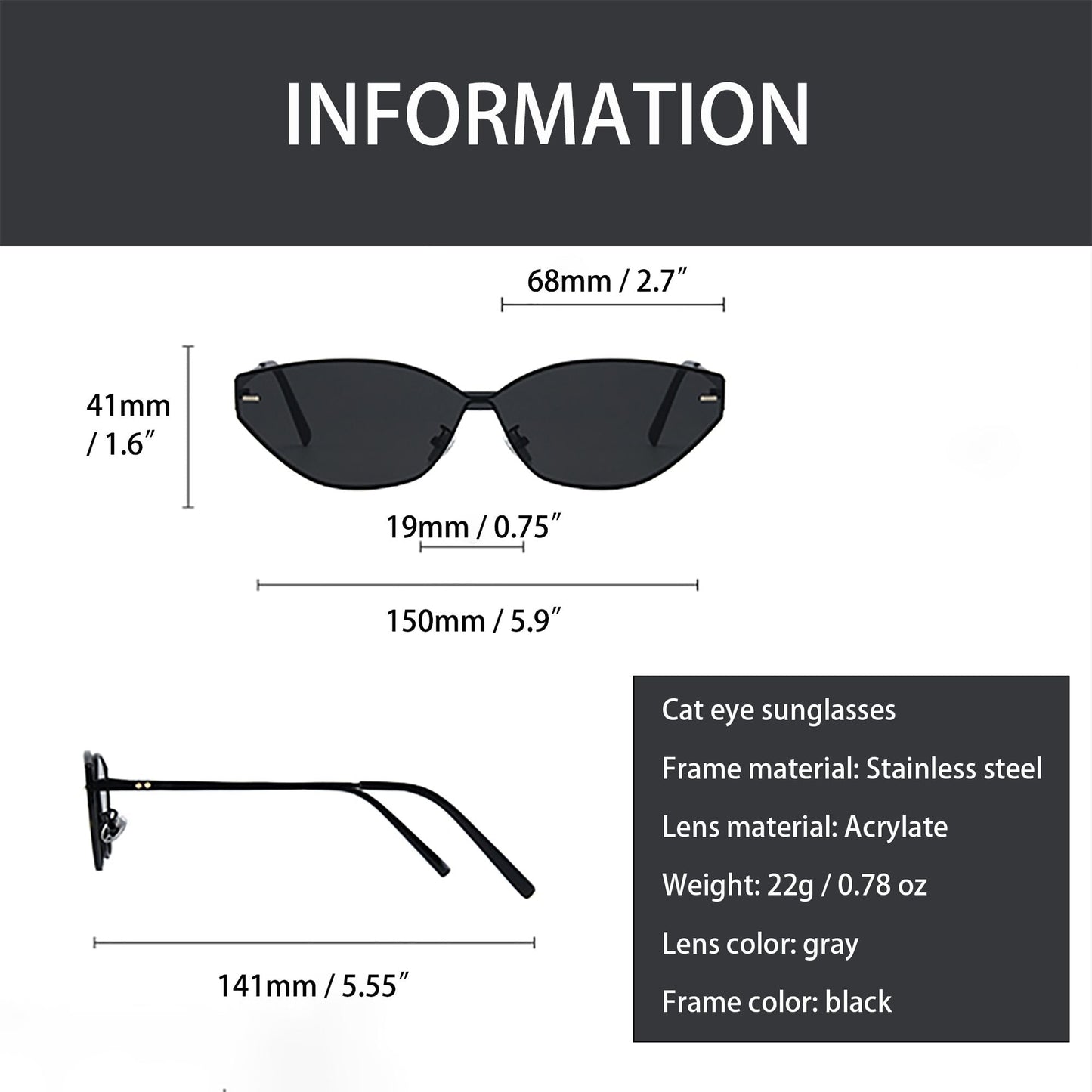 Anna-Kaci Women's Stylish Cat-Eye Polarized Sunglasses UV400 Protection