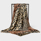 Anna-Kaci Women's Square Satin Scarf with Mixed Animal Print Pattern and Lightweight Silky Texture
