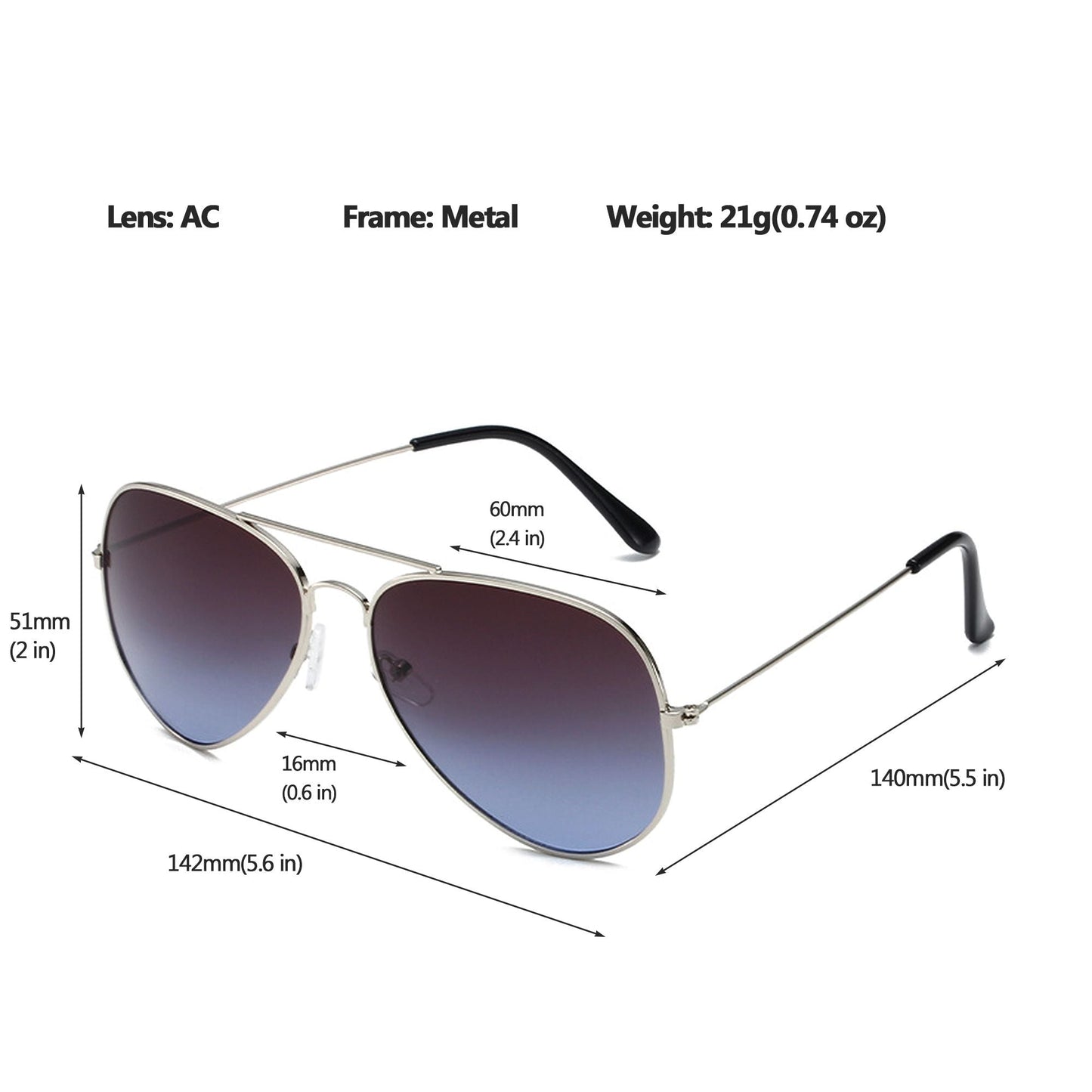 Anna-Kaci Women's Classic Aviator Sunglasses