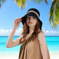 Anna-Kaci Wide Brim Mesh Sun Hat with Back Bow UV Protection Foldable Travel Hat for Women Outdoor Summer Style