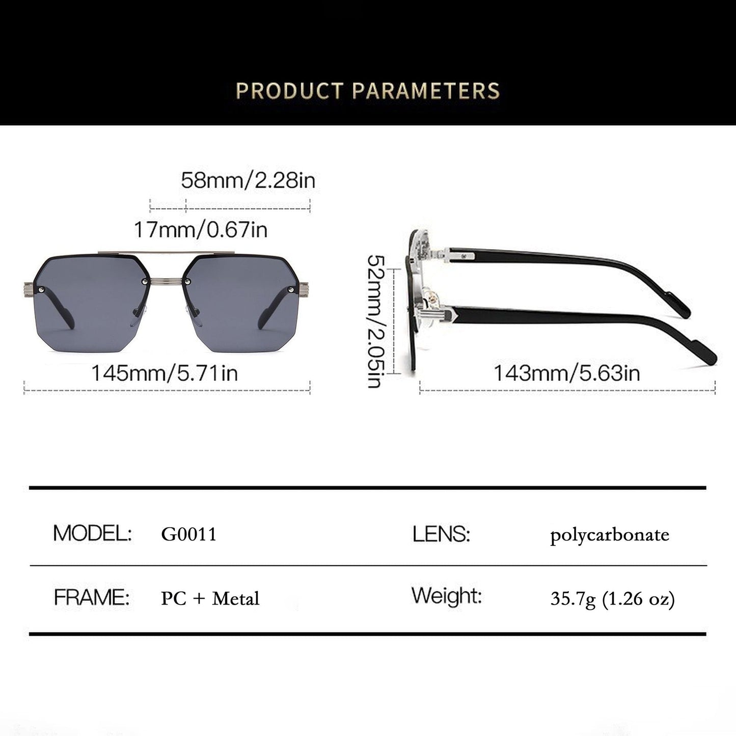 Anna-Kaci Women's Chic Trimmed Octagon Polarized Sunglasses UV400 Protection