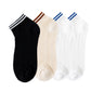 Anna-Kaci Women's 4-Pair Pack Lightweight Mesh Ankle Socks with Striped Cuffs Breathable Knit Texture