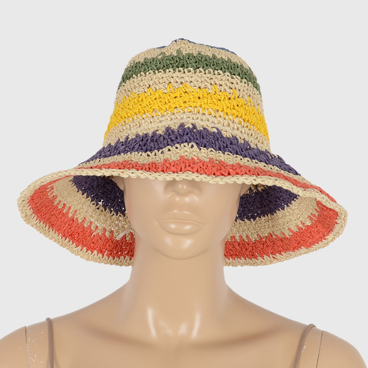 Anna-Kaci Women's Vibrant Multicolored Crochet Bucket Hat