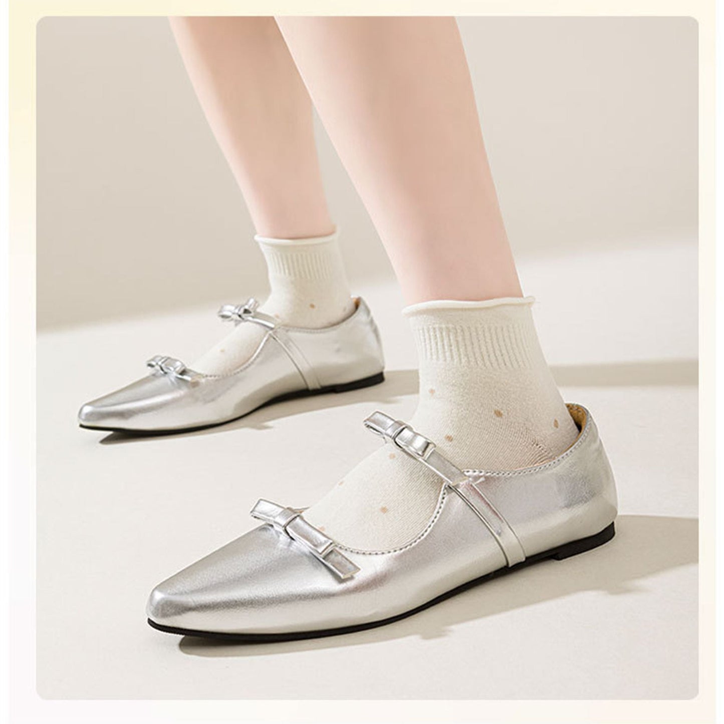 Anna-Kaci 5 Pairs Women¡¯s Ankle Socks Soft Ribbed Top with Small Polka Dot Pattern for Loafers Ballet Flats or Sneakers