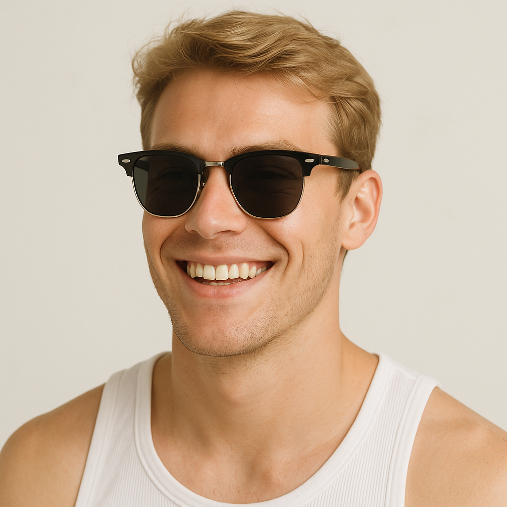 Anna-Kaci Half Frame Retro Style Daily Casual Polarized Sunglasses UV400 Protection