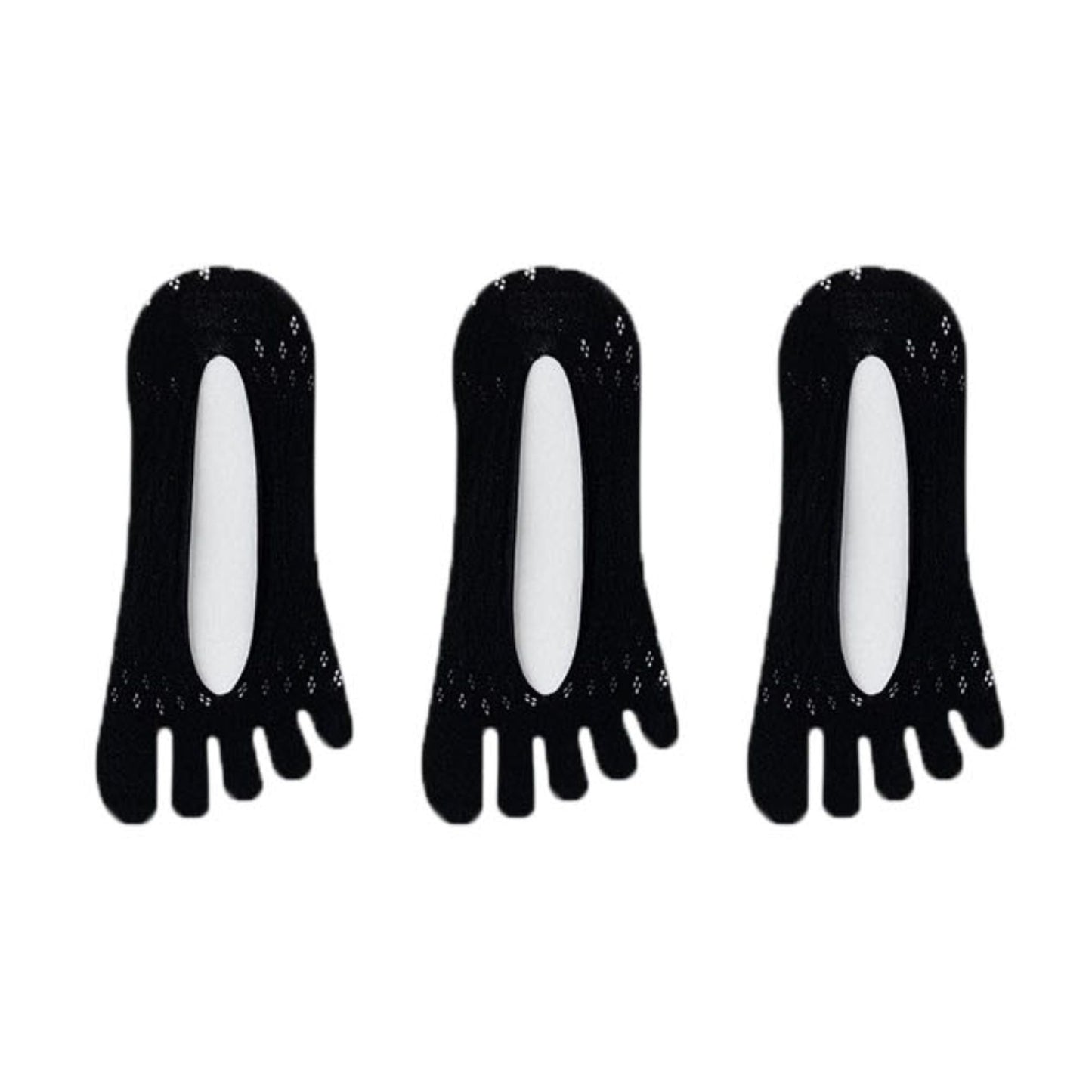 Anna-Kaci Women's Mesh Toe Socks with Non-Slip Silicone Heel Grip Ultra Low Cut Breathable No Show Sock 3-Pack