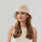 Anna-Kaci Crochet Knit Bucket Hat with Openwork Floral Pattern and Rolled Brim for Lightweight Summer Style