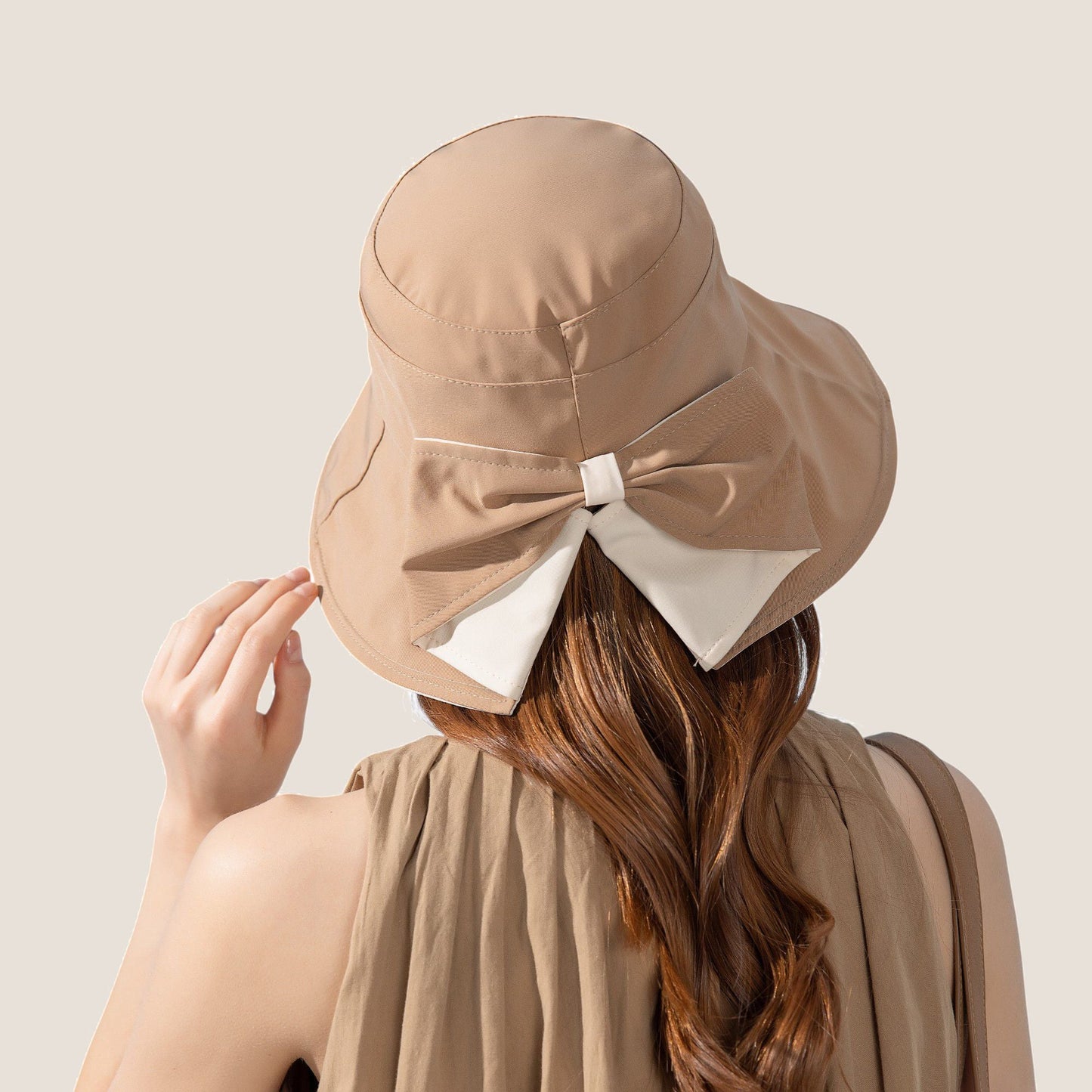 Anna-Kaci Wide Brim Bucket Hat Back Bow Detail for Sun Protection and Stylish Summer Looks