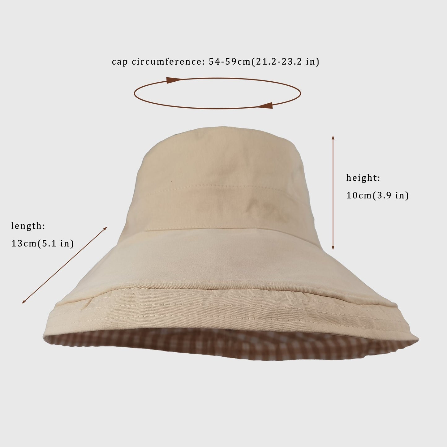 Anna-Kaci Women's Reversible Checkered Bucket Hat with Chin Strap