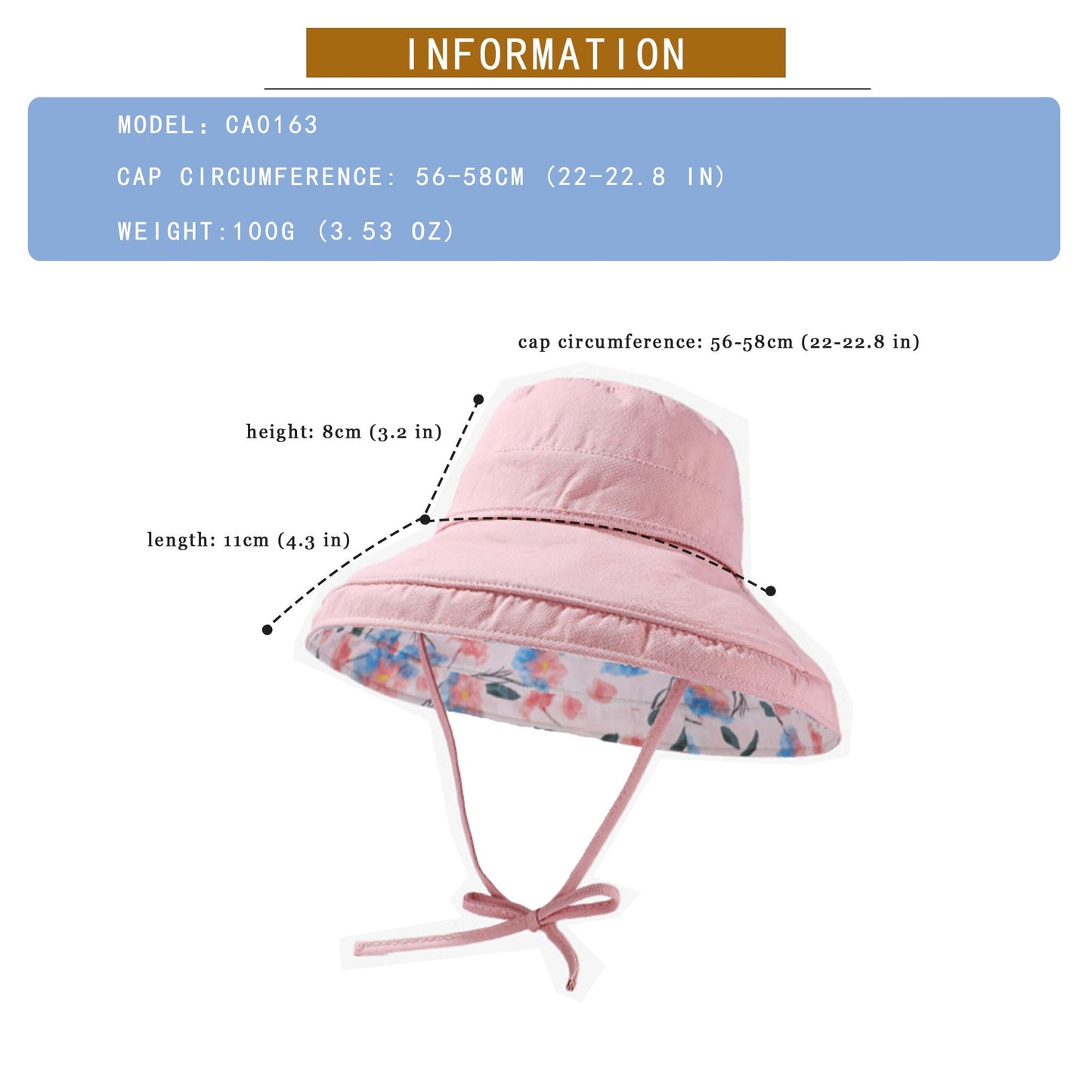 Anna-Kaci Women's Reversible Floral & Solid Bucket Sun Hat with Chin Strap