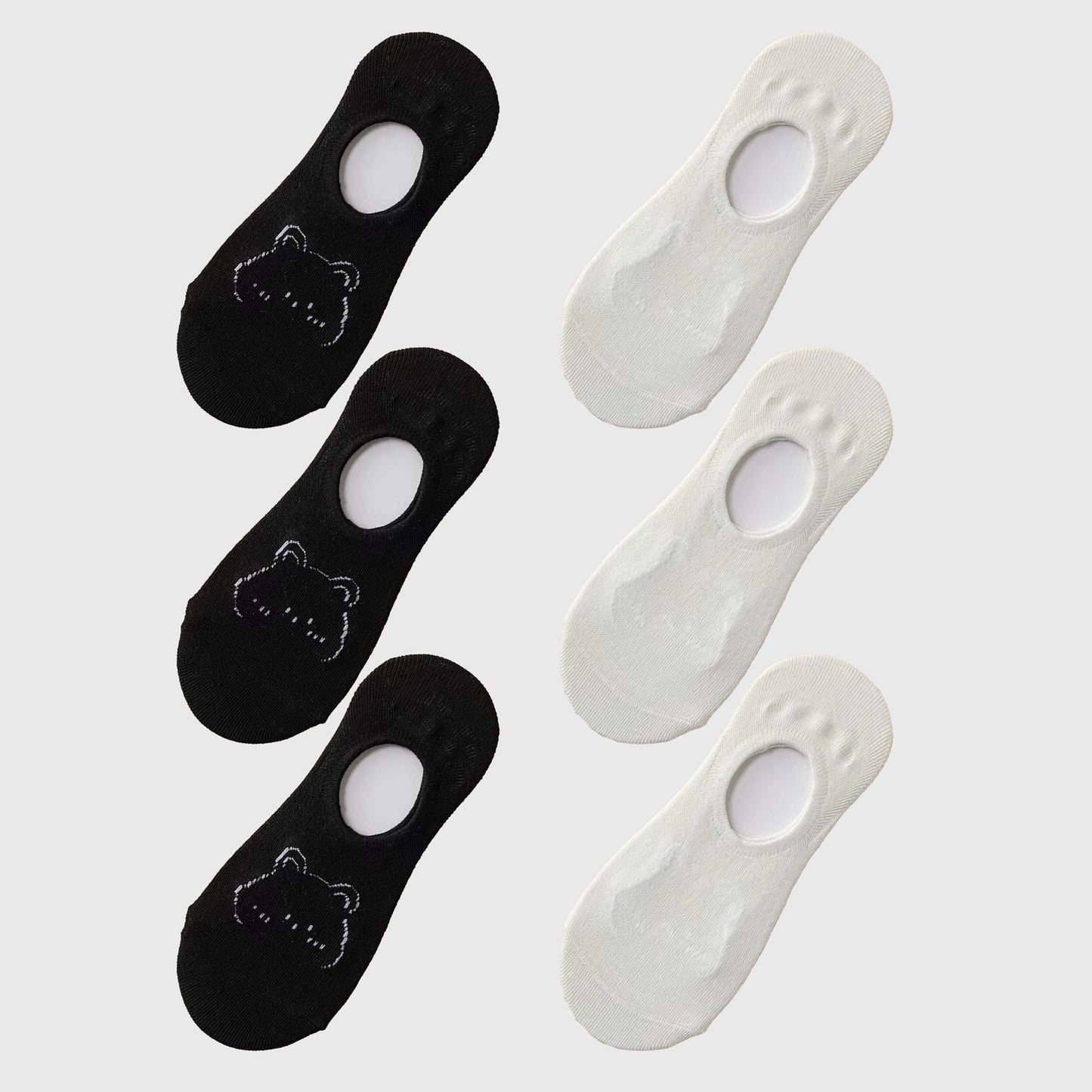 Anna-Kaci Women's Non-slip No Show Socks 6pk Invisible Liner Adorable Bear