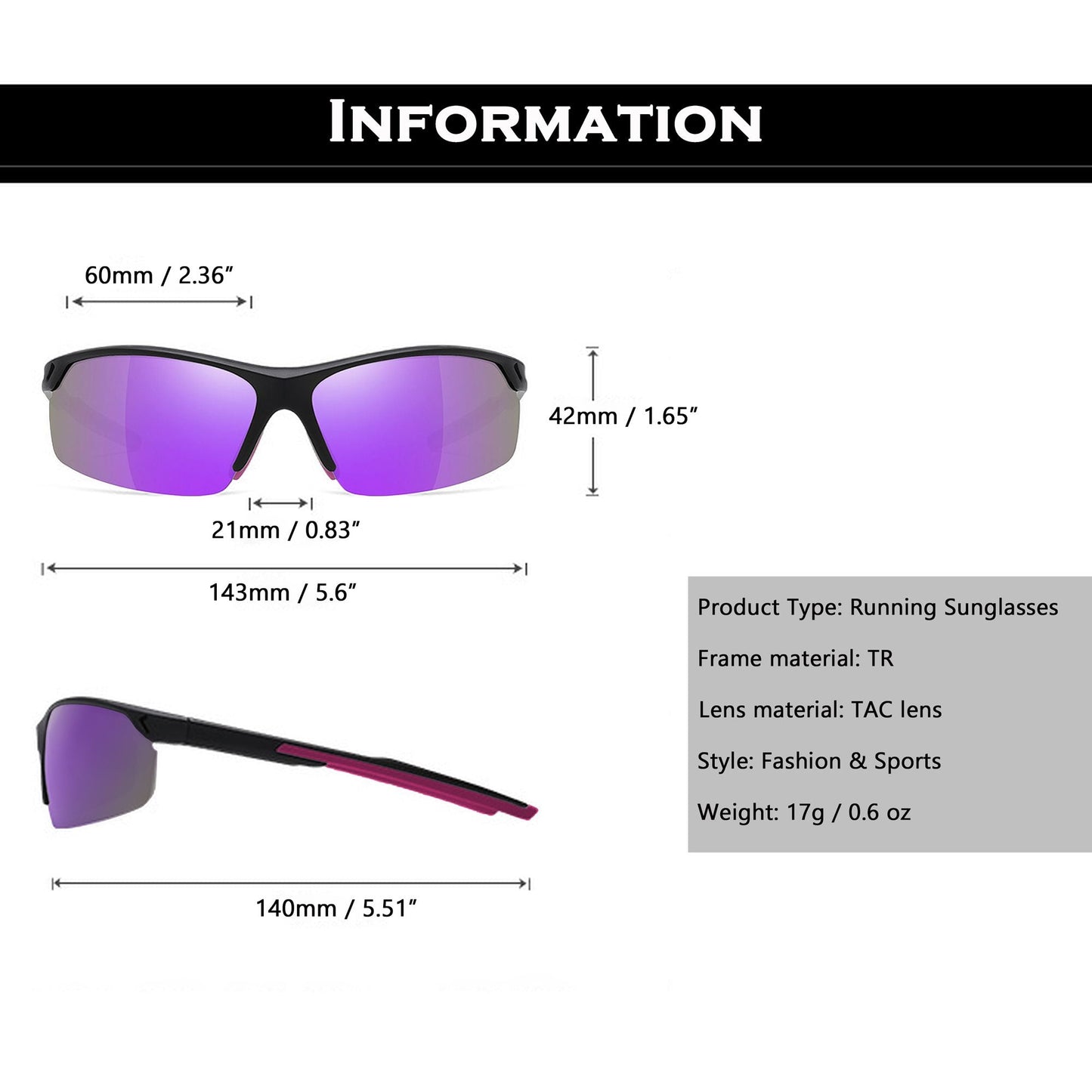 Anna-Kaci Active Women's Stylish Sports Running Sunglasses Polarized UV400 Protection