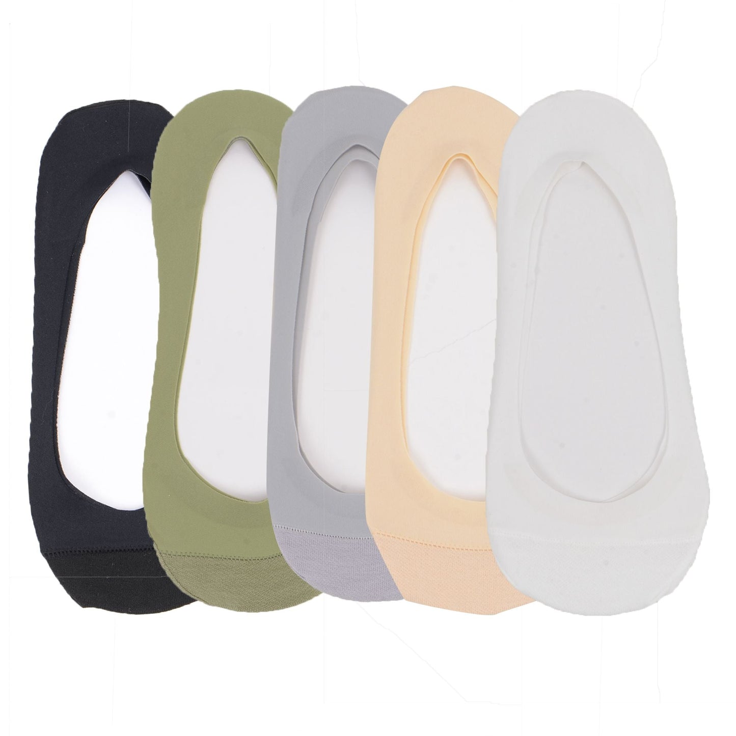 Anna-Kaci 5 Pairs Women Low Cut Invisible Liner Socks Soft Stretch Mesh Top with Reinforced Toe and Moisture-Wicking Terry Cotton Sole