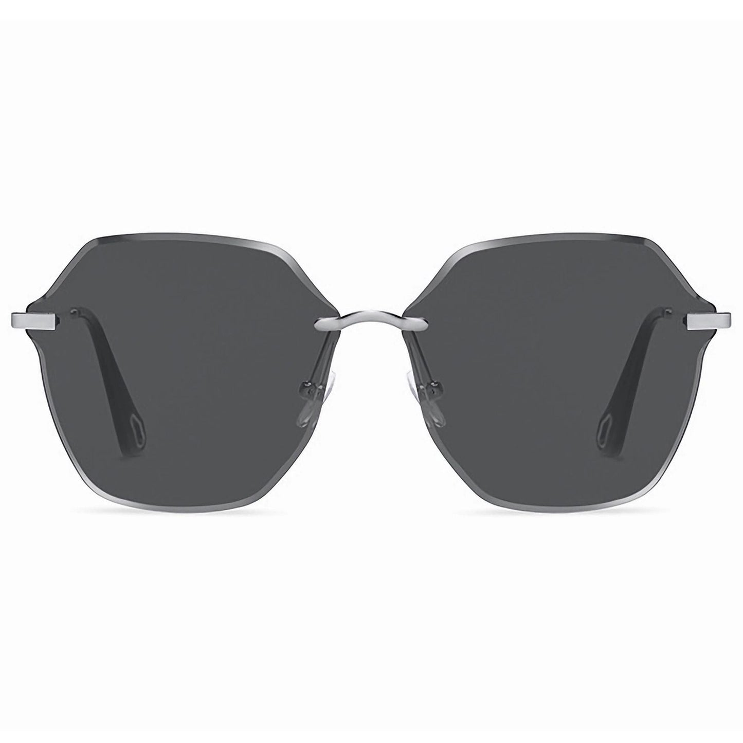 Anna-Kaci Women's Stylish Hexagonal Rimless Gradient Sunglasses for Fashion Looks