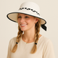 Anna-Kaci Women's Wide Brim Straw Hat with Braided Band and Contrast Bow Detail
