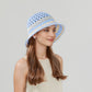 Anna-Kaci Crochet Knit Bucket Hat with Openwork Floral Pattern and Rolled Brim for Lightweight Summer Style