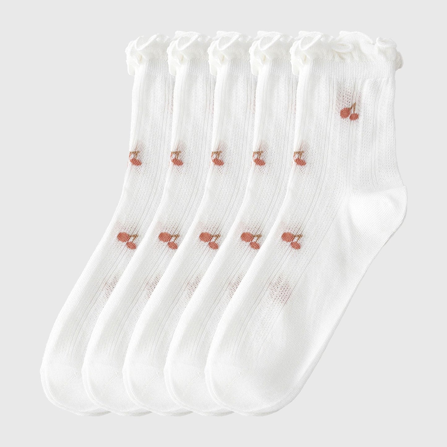 Anna-Kaci Women's Adorable Summer Ruffle-Edge Ankle Socks 5pk