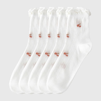 Anna-Kaci Women's Adorable Summer Ruffle-Edge Ankle Socks 5pk