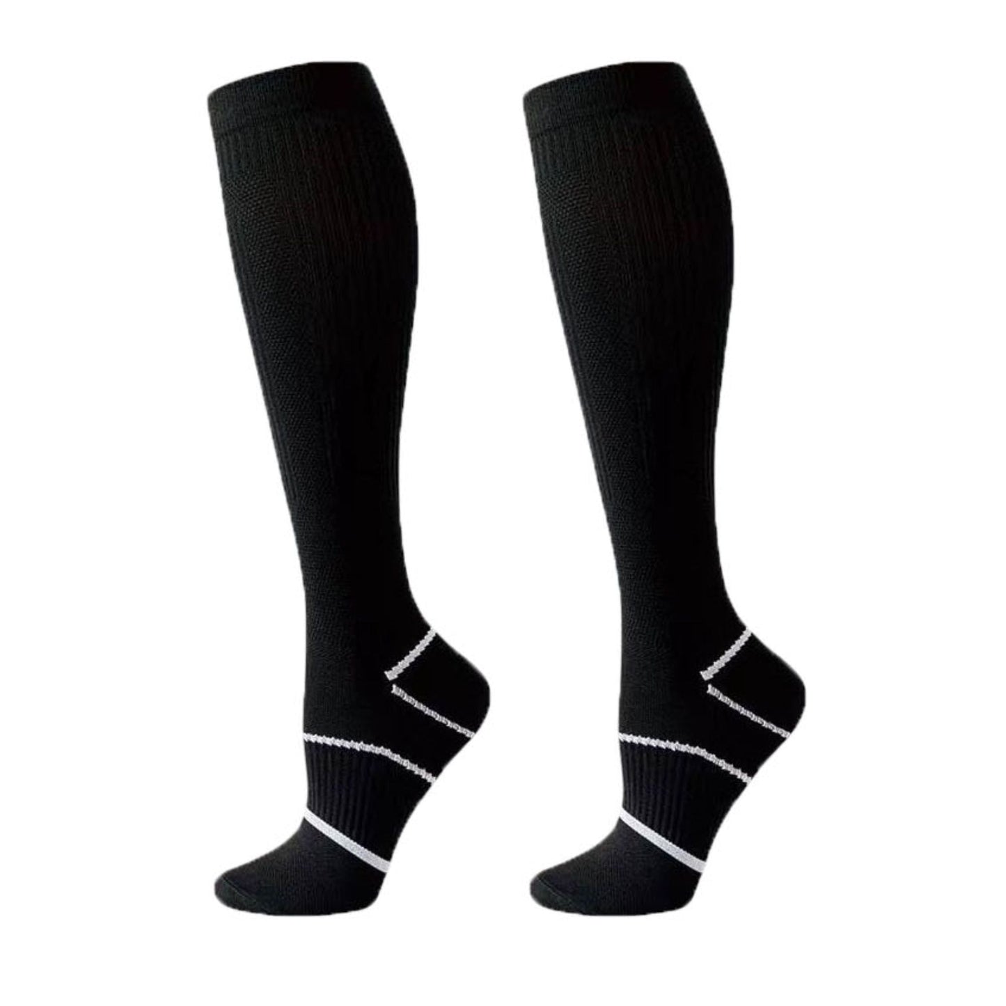 Anna-Kaci Women's Knee High Compression Socks with Arch Support and Stretch Fit for Running and Recovery 2-Pack