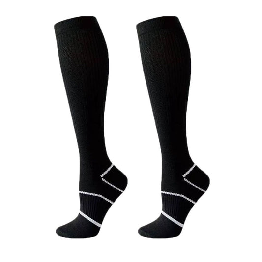 Anna-Kaci Women's Knee High Compression Socks with Arch Support and Stretch Fit for Running and Recovery 2-Pack