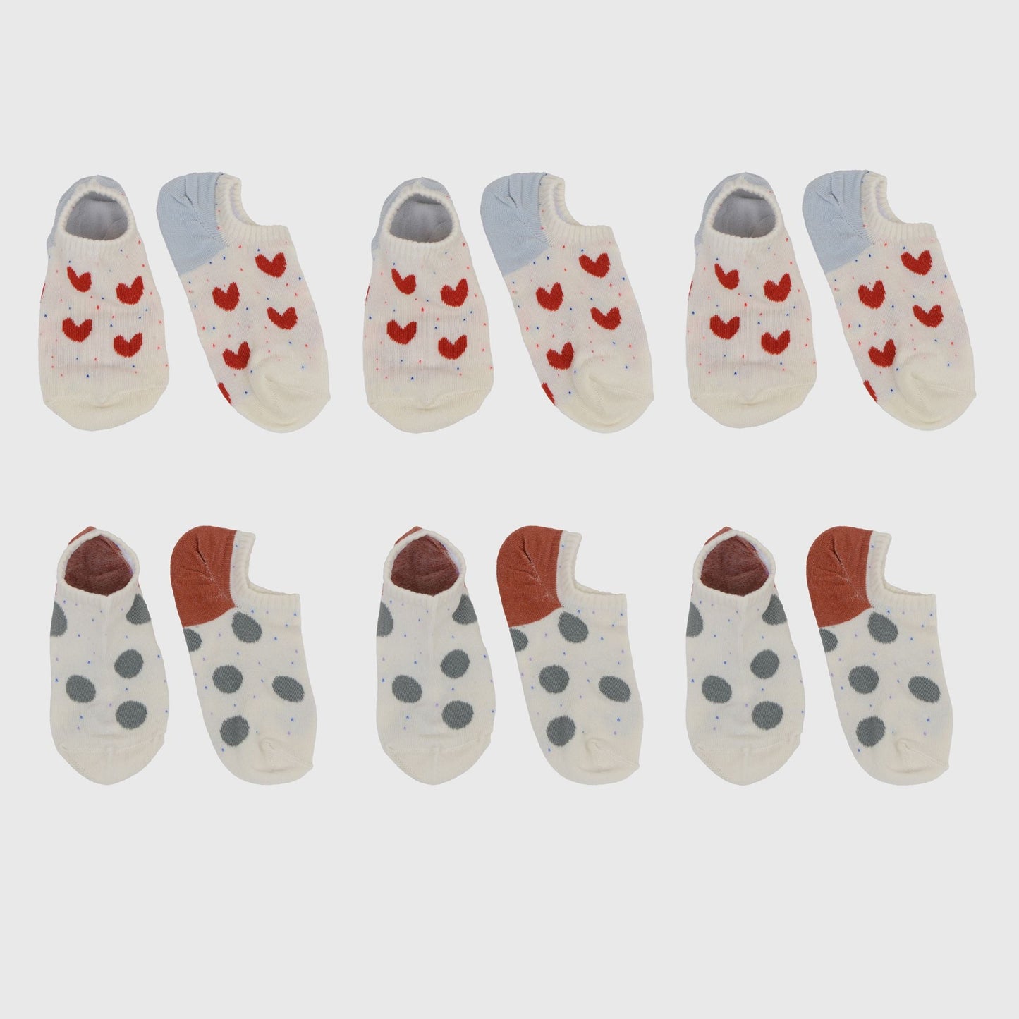 Anna-Kaci Women's Charming No Show Socks Seamless Toe Cotton 6Pk