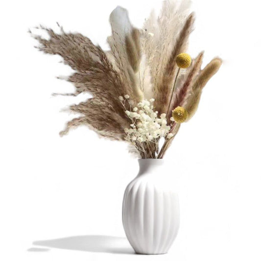 Alilang Neutral Dried Pampas Grass and Billy Balls Floral Arrangement, 17.5 Inches