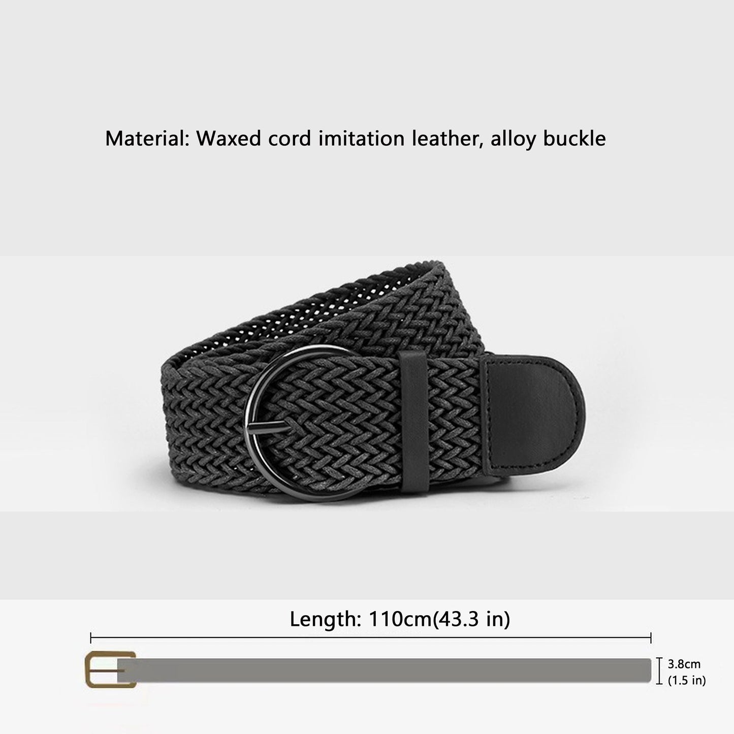 Anna-Kaci Chic Woven Womens Belt with Alloy Buckle