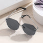 Anna-Kaci Women's Stylish Hexagonal Rimless Gradient Sunglasses for Fashion Looks