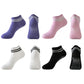 Anna-Kaci 4 Pairs Women's Ankle Grip Yoga Socks Soft Cotton Non-Slip Bottom Striped Cuff