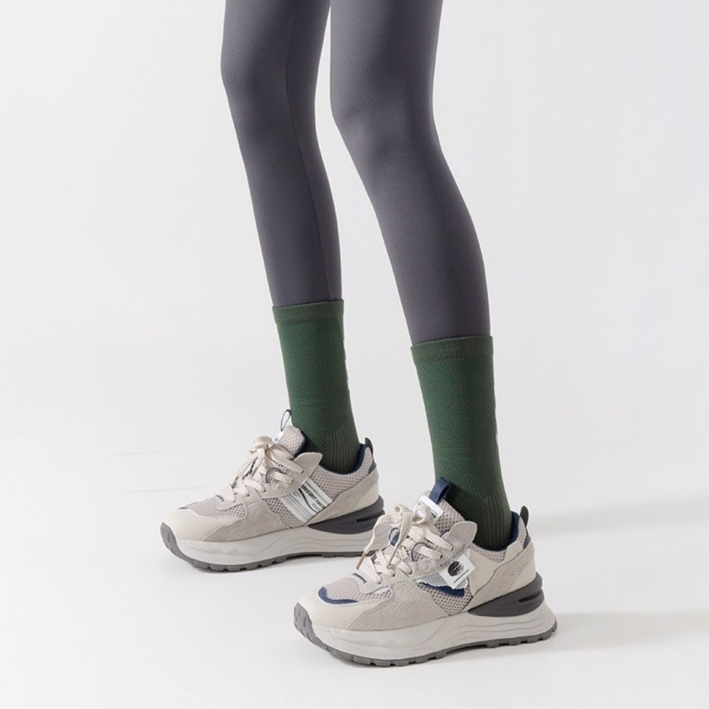 Anna-Kaci Women's Reflective Compression Sports Socks with Breathable Fabric and Night Visibility Design 2-Pack