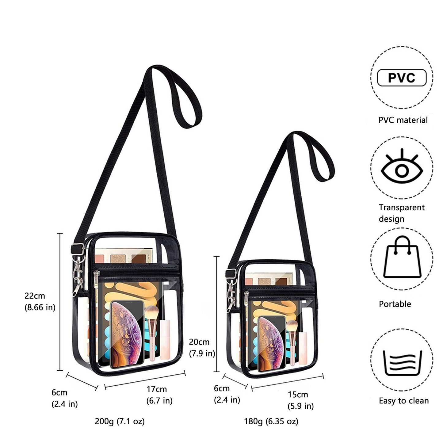 Anna-Kaci Sleek Clear Women's Shoulder Bag