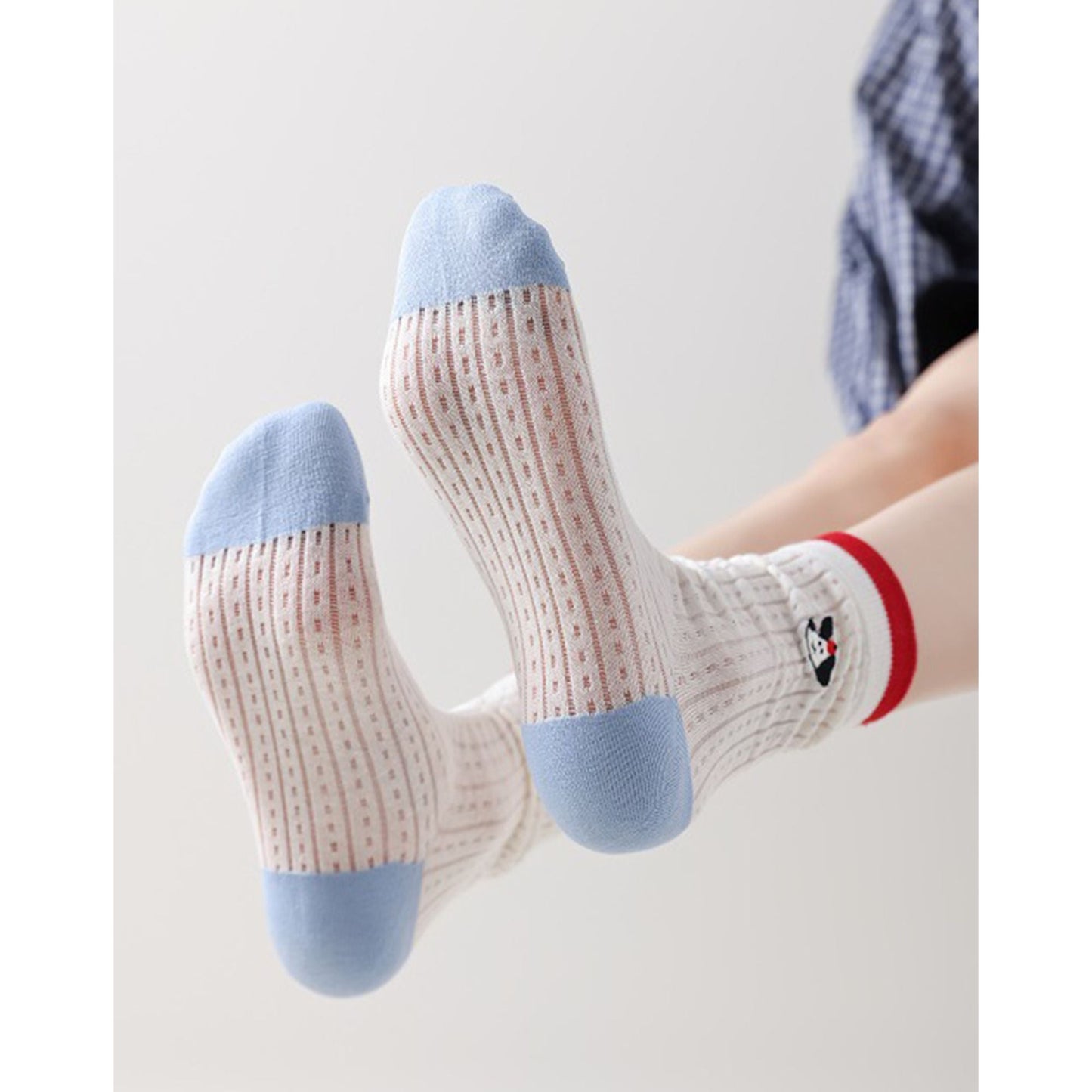 Anna-Kaci Womens Cute Cartoon Embroidered Crew Socks 3-Pair Pack Fun Patterned Cotton Knit Soft and Stretchy Casual Style