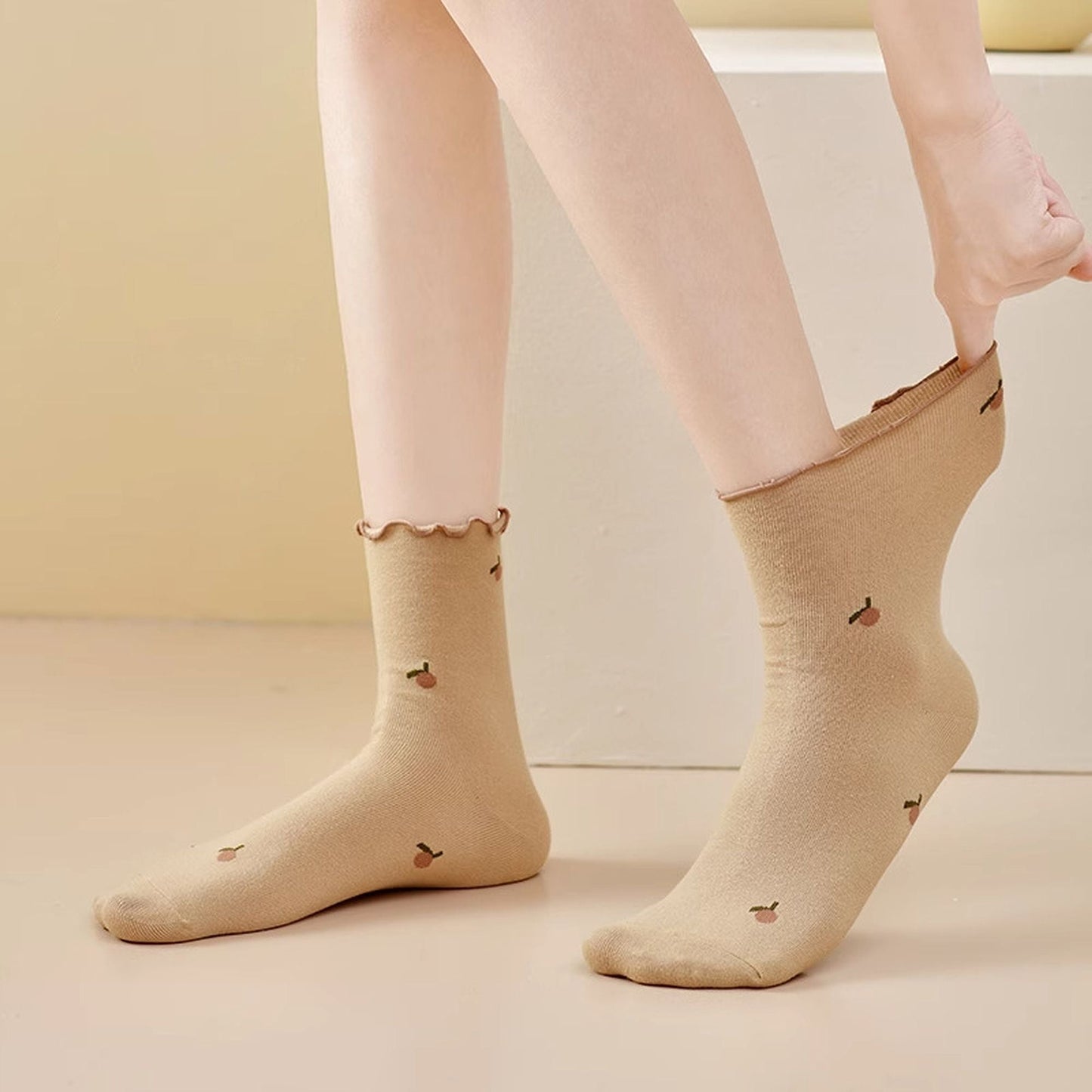 Anna-Kaci Women's Summer Floral Ruffle-Edge Ankle Socks 5Pk