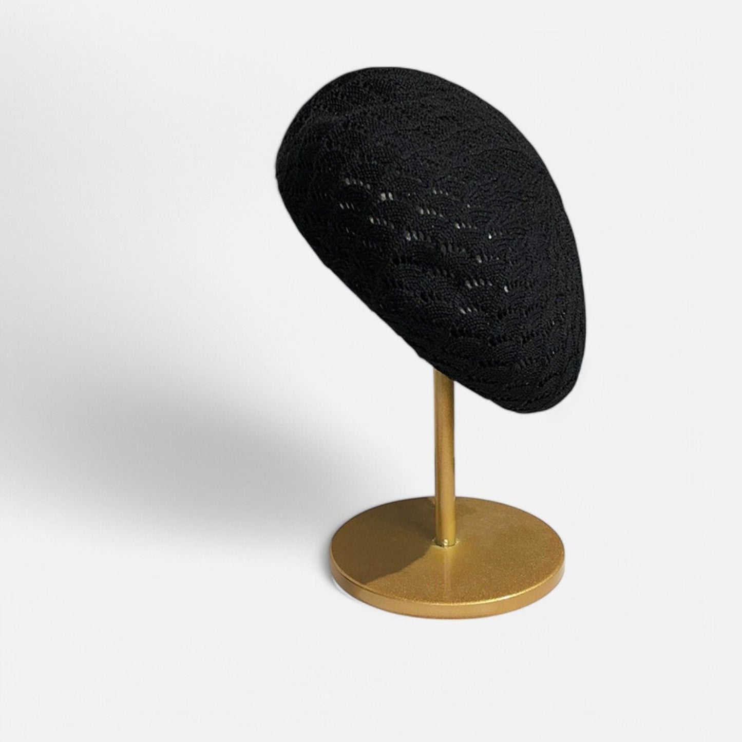 Anna-Kaci Women's Lightweight Crochet Beret Hat with Open Knit Pattern and Soft Stretch Fit